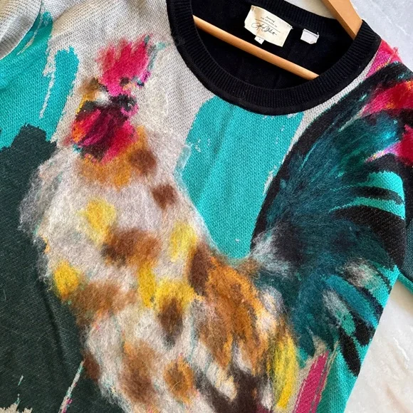 NWOT Anthropologie Womens Rooster Sweater - Picture 4 of 6